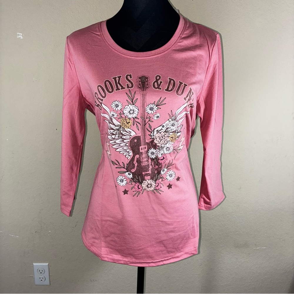 Cato Pink Graphic Brooks and Dunn Long Sleeve Top